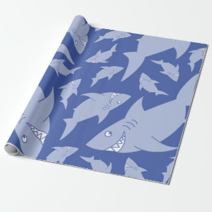 Baby Shark Cute 1st Birthday Wrapping Paper