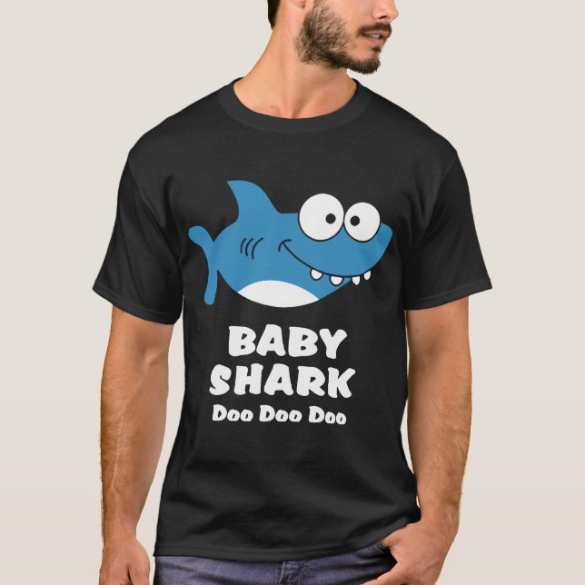 baby shark doo dooo sound blue cute lovely shark T-Shirt (Front)