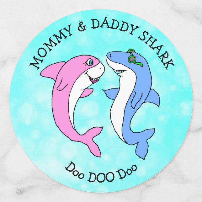 Baby Shark Family Birthday Party Confetti (Large Back)