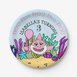 Baby Shark Girl's Birthday Party Paper Plate