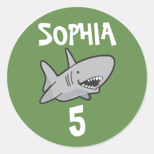 Baby Shark Green Pool Birthday Classic Round Sticker