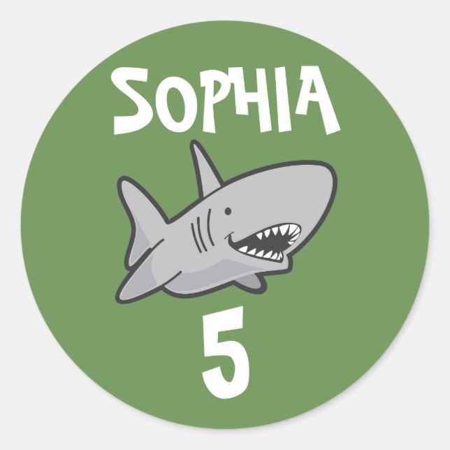 Baby Shark Green Pool Birthday Classic Round Sticker (Front)