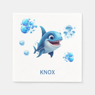 Baby Shark Personalised Birthday Party  Napkin