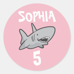 Baby Shark Pink Birthday Classic Round Sticker