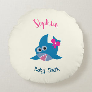 Baby shark round cushion
