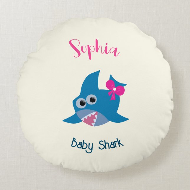 Baby shark round cushion (Front)