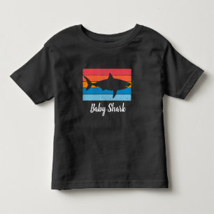 Baby Shark Simple Shark Cutout Vintage Retro Toddler T-Shirt