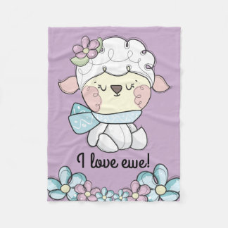 Baby Sheep Love Ewe You Kids Fleece Blanket