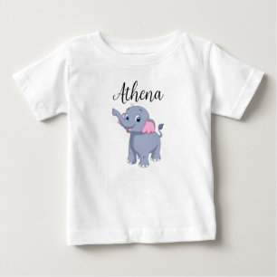 Baby Shirt with Customisable Name and Elephant