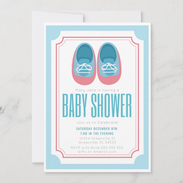 Baby Shoes Baby Shower Invitation (Front)