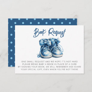 Baby Shoes   Blue Boy Baby Shower Book Request Enclosure Card