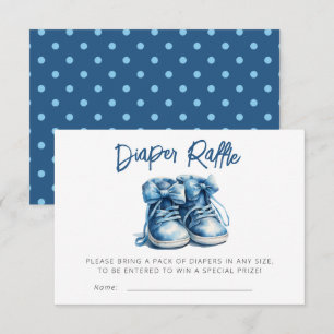 Baby Shoes Blue Boy Baby Shower Diaper Raffle Enclosure Card