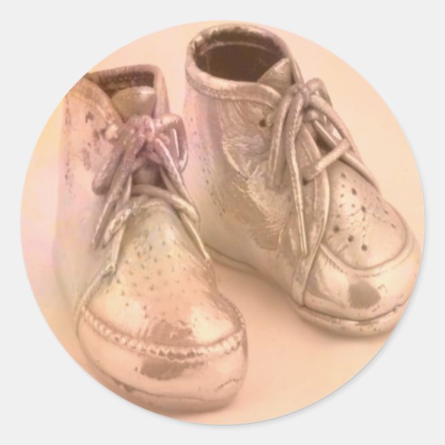 Baby Shoes Classic Round Sticker (Front)