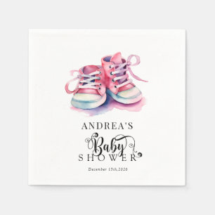 Baby Shoes   Girl Pink Baby Shower  Napkin