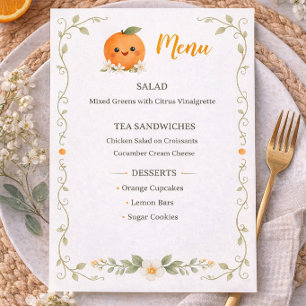 Baby Shower A Little Cutie Menu