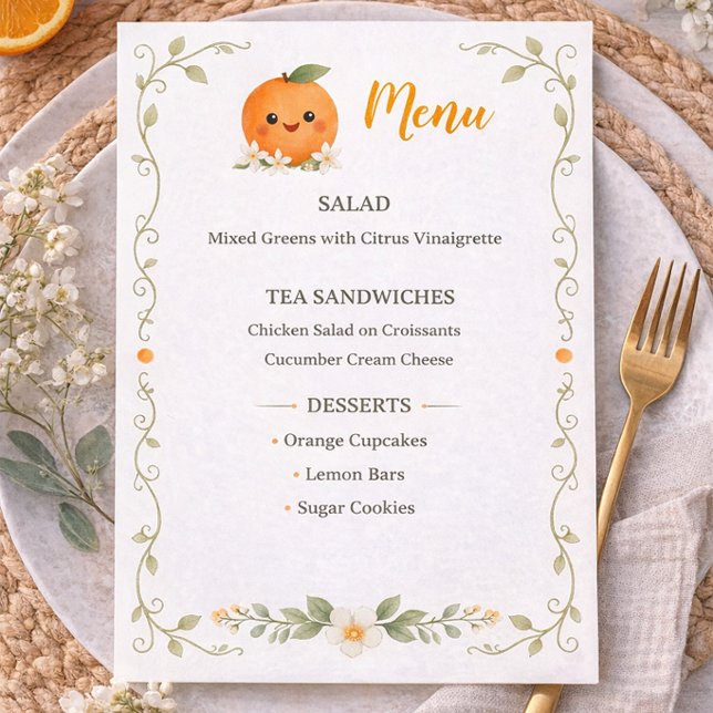 Baby Shower A Little Cutie  Menu (Creator Uploaded)