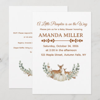 Baby Shower :A Little Pumpkin is on the Way Invitation