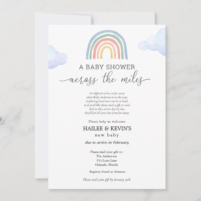 Baby Shower Across the Miles Invitation (Front)