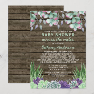 Baby Shower Across the Miles Rustic Succulents Invitation