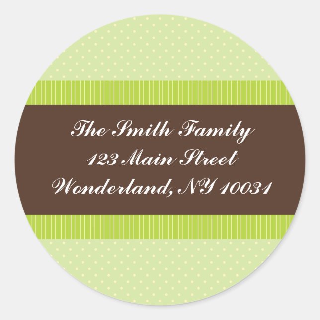 Baby Shower Address Label - Green and Brown (Front)
