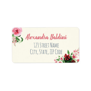 Baby Shower Address Labels Floral Pink