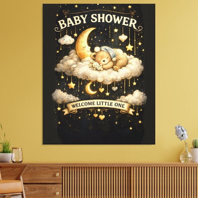 Baby Shower Adventure Invitation Canvas Print (Insitu(LivingRoom))