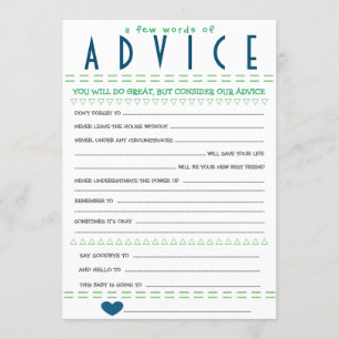 Baby Shower Advice Card