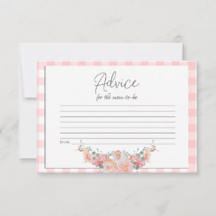 Baby Shower Advice Card   BOHO Baby Shower Coral