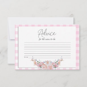 Baby Shower Advice Card BOHO Baby Shower Pink