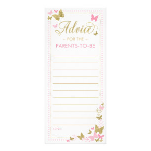 Baby Shower Advice Card, Butterflies Rack Card