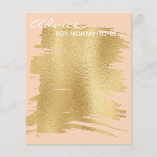 Baby Shower Advice Card "Classic Gold/Pink"
