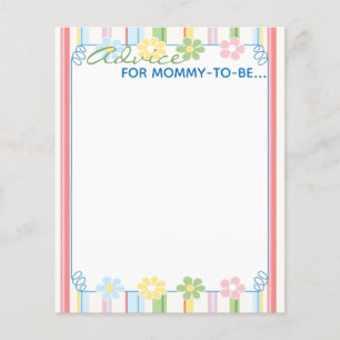 Baby Shower Advice Card "Flowers & Stripes"