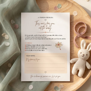 Baby Shower Advice Card for Mum to Be A Promise fo