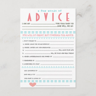 Baby Shower Advice Cards