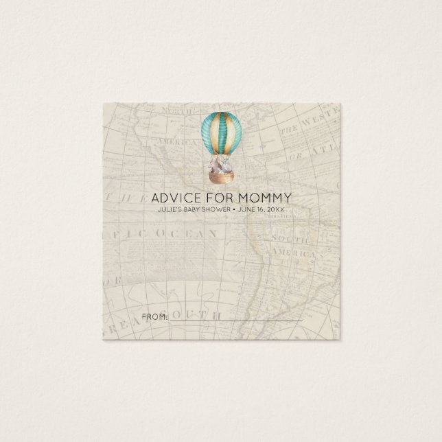 Baby Shower Advice Cards | Hot Air Balloon (Front)