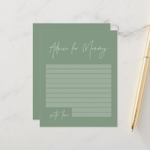 Baby shower advice for mummy modern sage green