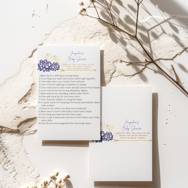 Baby shower Advice mum to be purple theme  Thank You Card (Creator Uploaded)