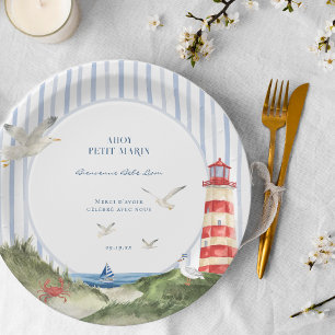 Baby Shower Ahoy Petit Marin Nautique Paper Plate