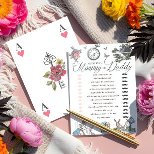 Baby Shower Alice in Wonderland Fun Guess Who Game Invitation