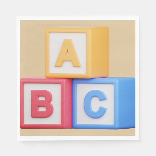 Baby Shower - Alphabet Blocks Luncheon Napkin (Front)
