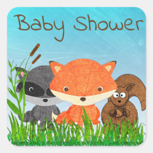 Baby Shower Animal Woodland Creature Sticker