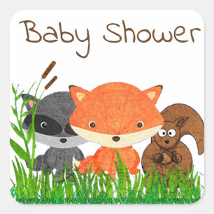 Baby Shower Animal Woodland Creature Sticker