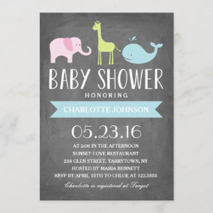 Baby Shower Animals   Baby Shower Invitation