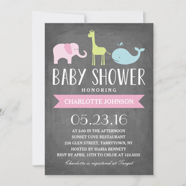 Baby Shower Animals | Baby Shower Invitation (Front)