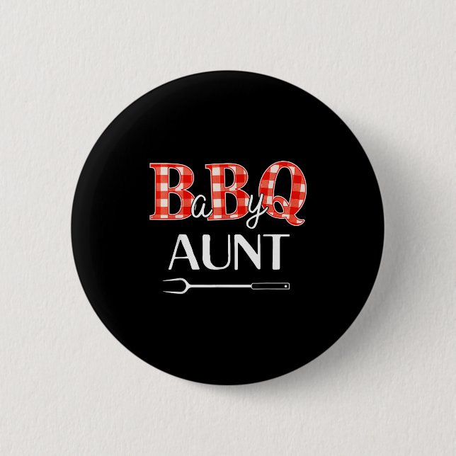 Baby Shower Aunt Bbq Party Cute Matching Family  6 Cm Round Badge (Front)