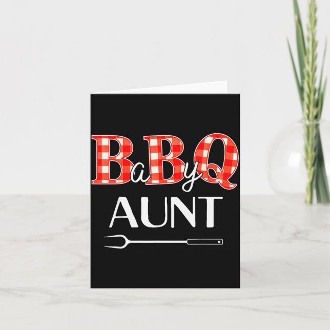 Baby Shower Aunt Bbq Party Cute Matching Family  Card (Front)