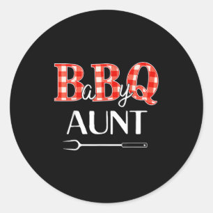 Baby Shower Aunt Bbq Party Cute Matching Family Classic Round Sticker