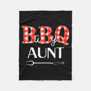 Baby Shower Aunt Bbq Party Cute Matching Family  Fleece Blanket