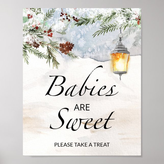 Baby Shower Babies are sweet take a treat  Poster (Front)