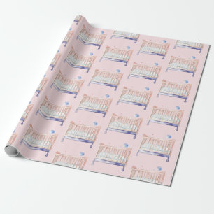 Baby Shower baby bed Wrapping Paper